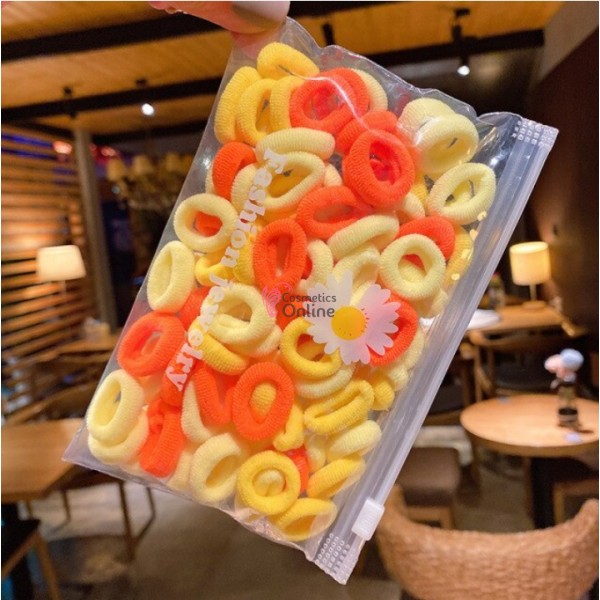 Elastice pentru codite Cod EL42FF, set 100 bucati Galbene mixt